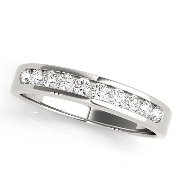Round Channel Set Wedding Band