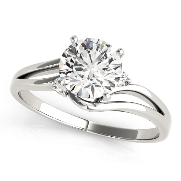 Solitaire Split Shank Engagement Ring