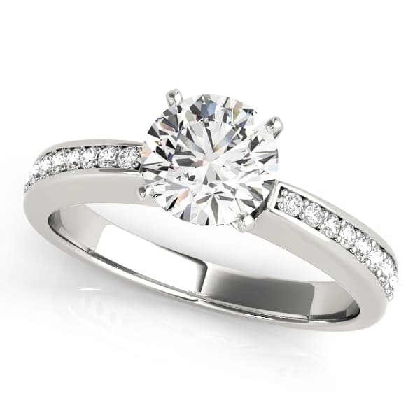 Channel Set Single Row Engagement Ring
