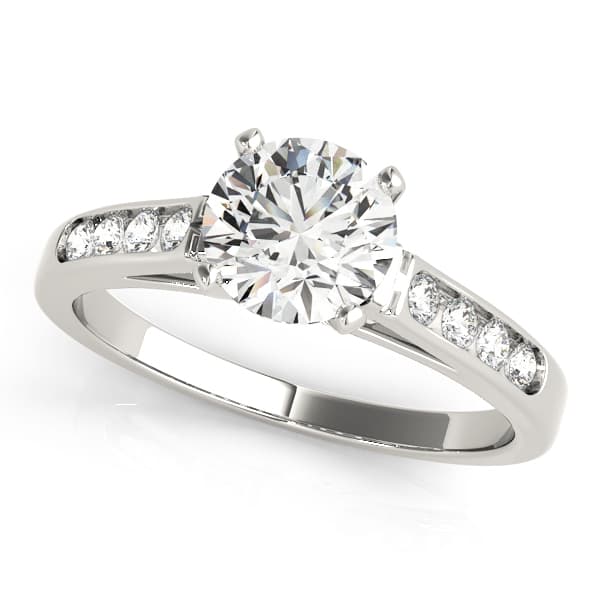 Single Row Channel Set Engagement Ring