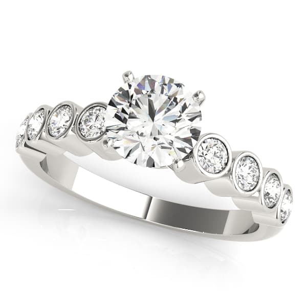 Single Row Bezel Set Engagement Ring