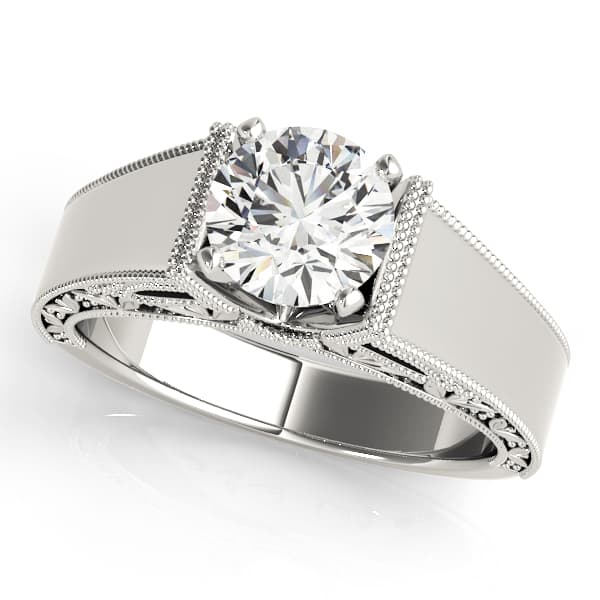 Solitaire Filigree Engagement Ring