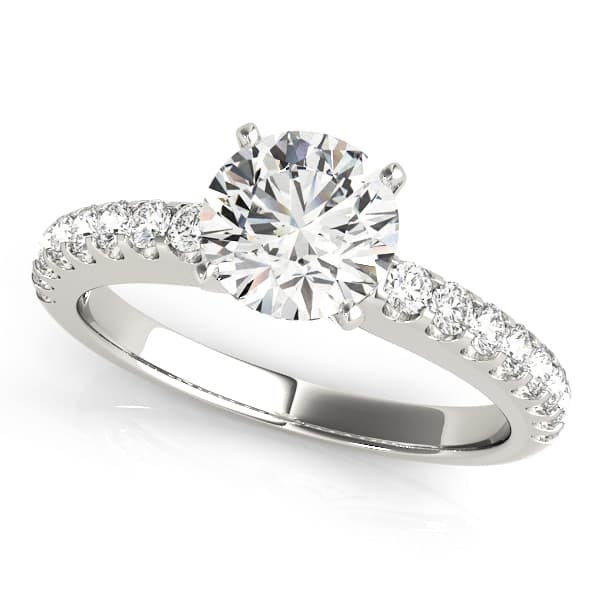 Single Row Prong Set Engagement Rings