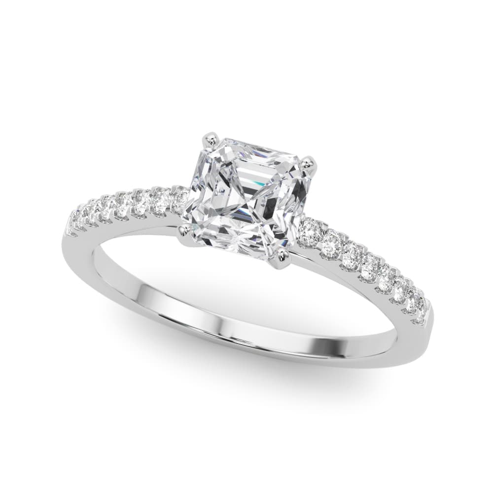 Single Row Cathedral Engagement Ring