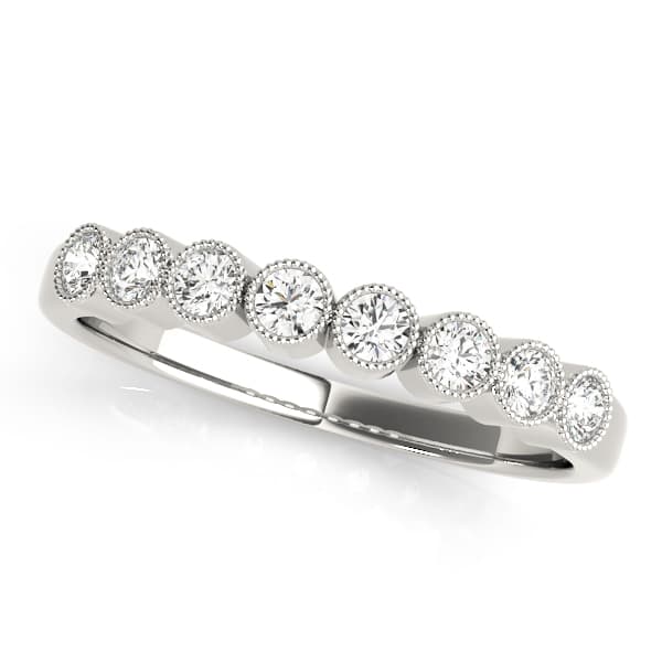 Bezel Set Milgrain Wedding Band