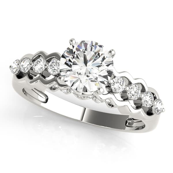 Single Row Prong Hidden Halo Engagement Rings