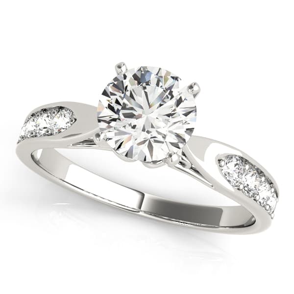 Single Row Prong Engagement Ring