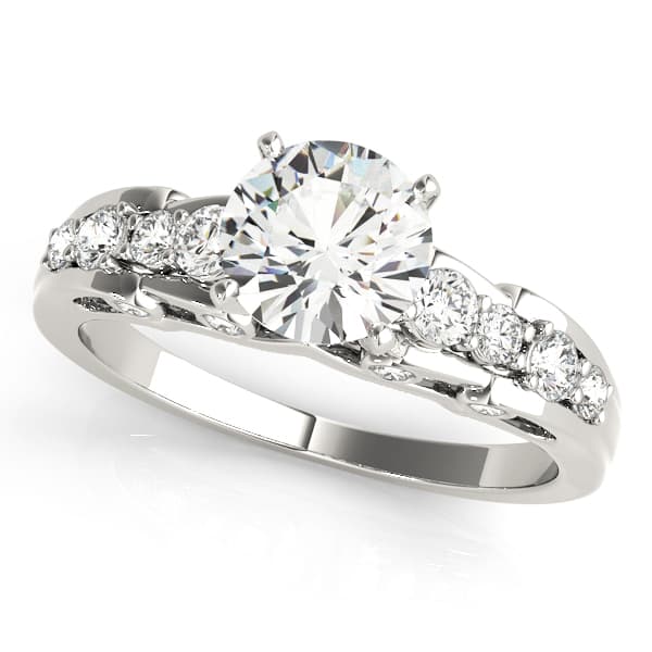 Single Row Prong Set Engagement Rings