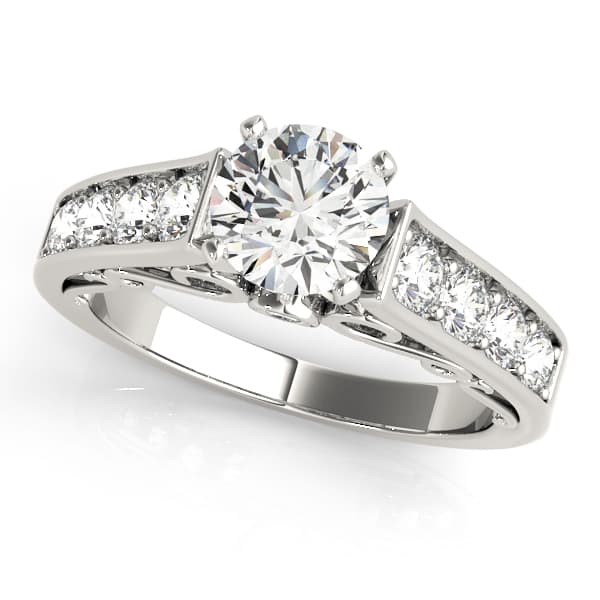 Single-Row Concealed Stone Engagement Ring