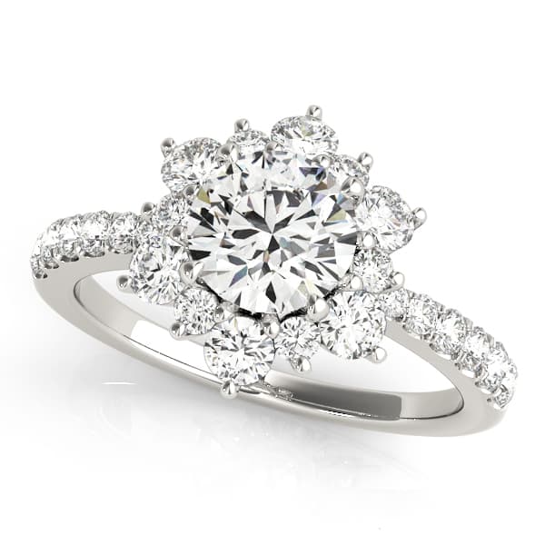 Floral Halo Engagement Ring