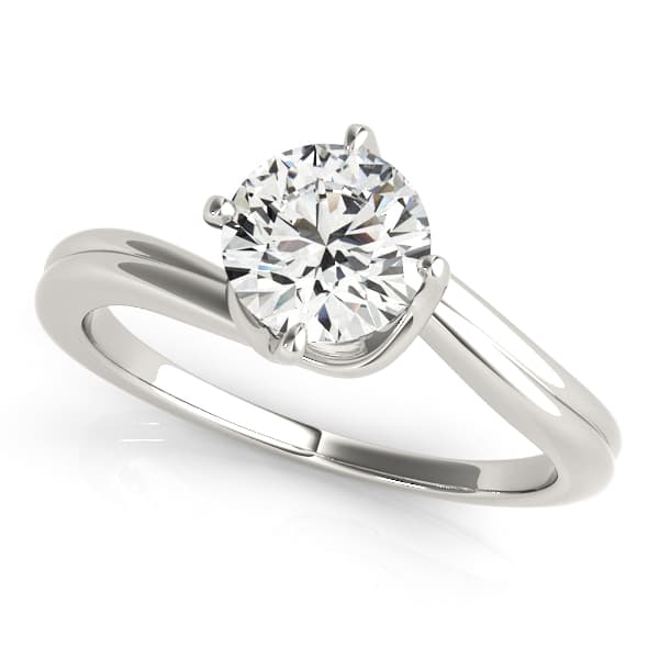 Round Solitaire Bypass Engagement Ring