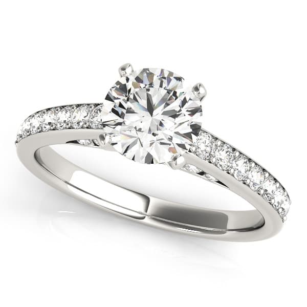 Single Row Prong Set Engagement Ring