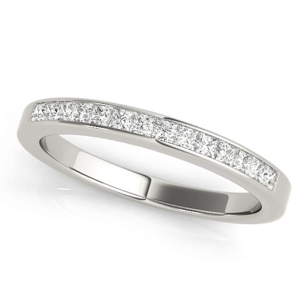 Channel Set Princess Cut Wedding Band