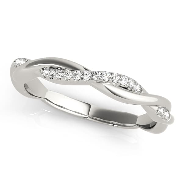 Twisting Diamond Wedding Band