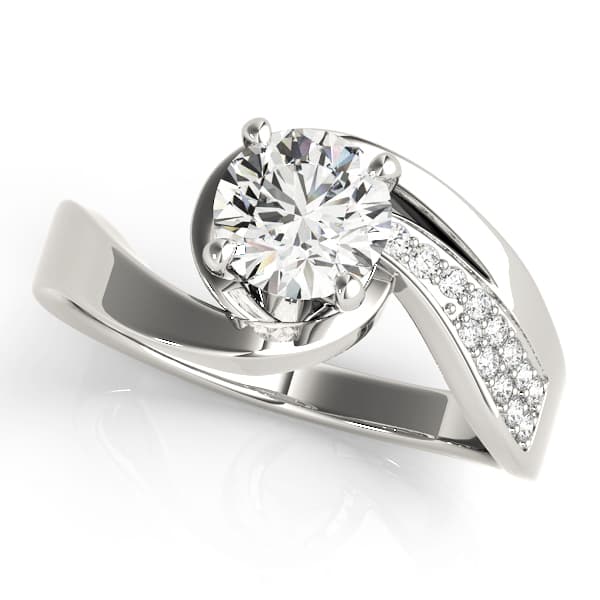 Bypass Accented Engagement Ring