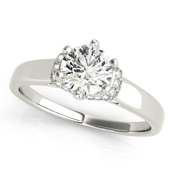 Solitaire Hidden Halo Engagement Rings