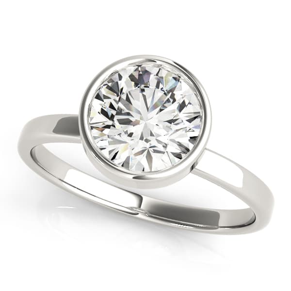 Solitaire Bezel Set Round Engagement Ring