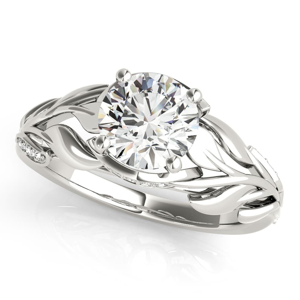 Nature Inspired Floral Leaves Engagement Ring
