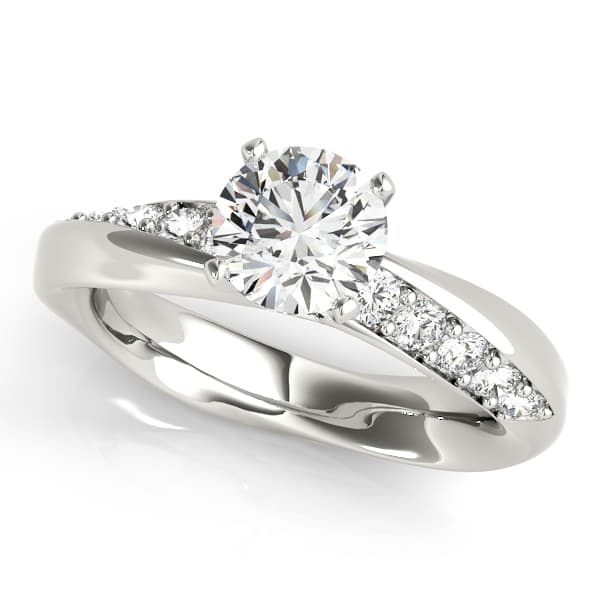 Swirl Prong-In-Channel Engagement Ring