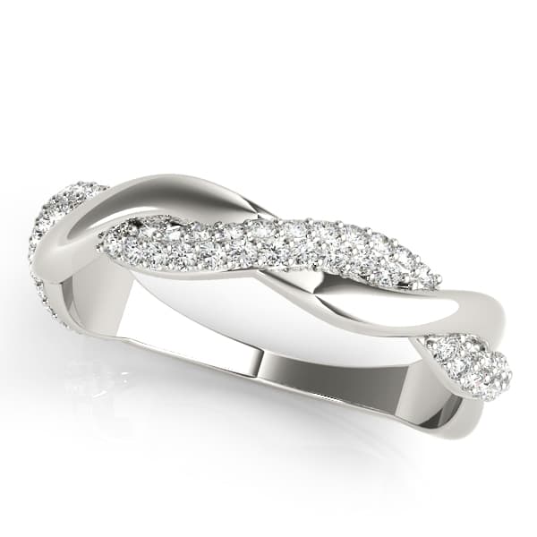 Double Row Pavé Twisted Shank Wedding Bands