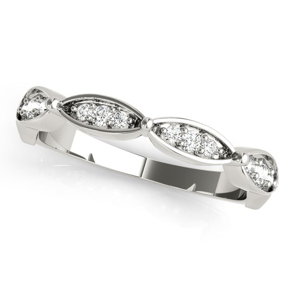 Scalloped Marquise Shape Wedding Band