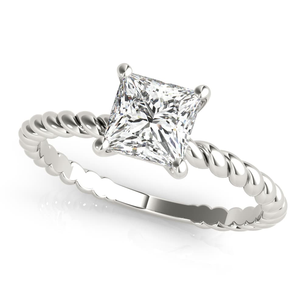 Braided Shank Princess Cut Engagement Ring
