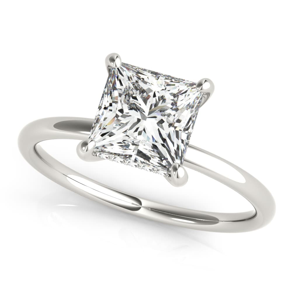 Solitaire Princess-Cut Engagement Rings