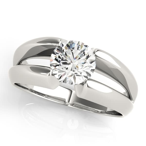 Solitaire Split Shank Engagement Ring