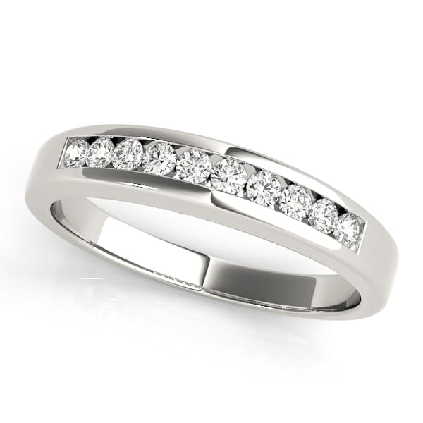 Channel Set Wedding Band