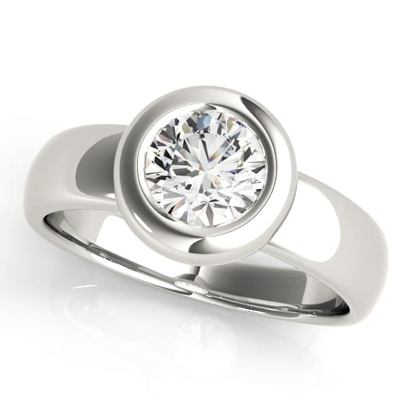 Solitaire Bezel Set Engagement Ring