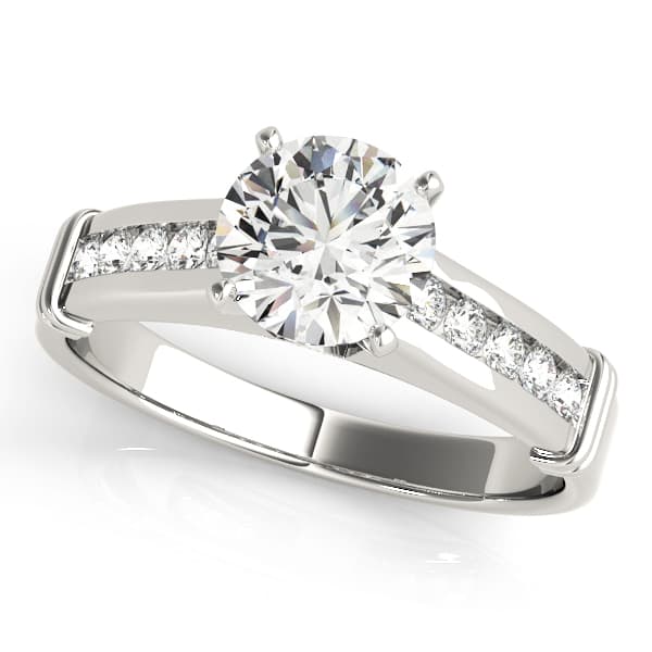 Channel Set Single Row Engagement Ring