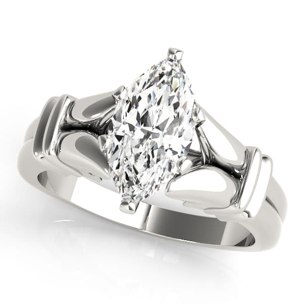 Solitaire Peghead Engagement Ring