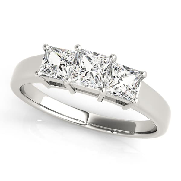3-Stone Princess Cut Engagement Ring