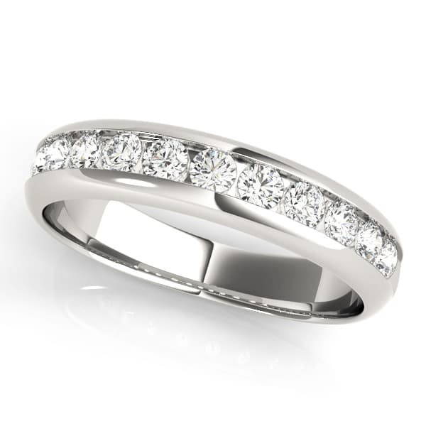 Channel Set Round Wedding Bands