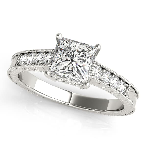 Antique Style Filigree Milgrain Engagement Rings