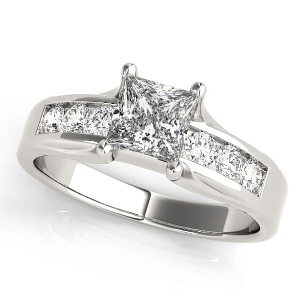 Single Row Channel Set Engagement Ring