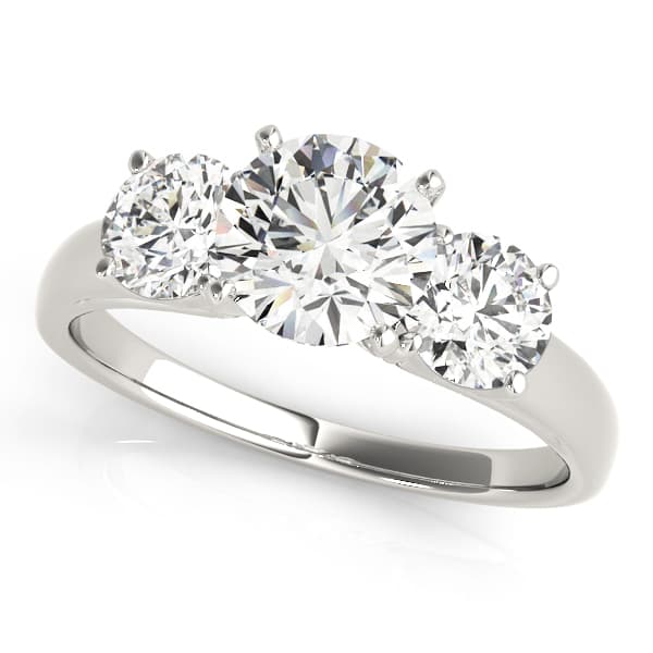 3-Stone Round Trellis Engagement Ring