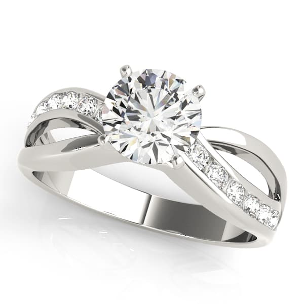 Swirl Channel Set Engagement Ring