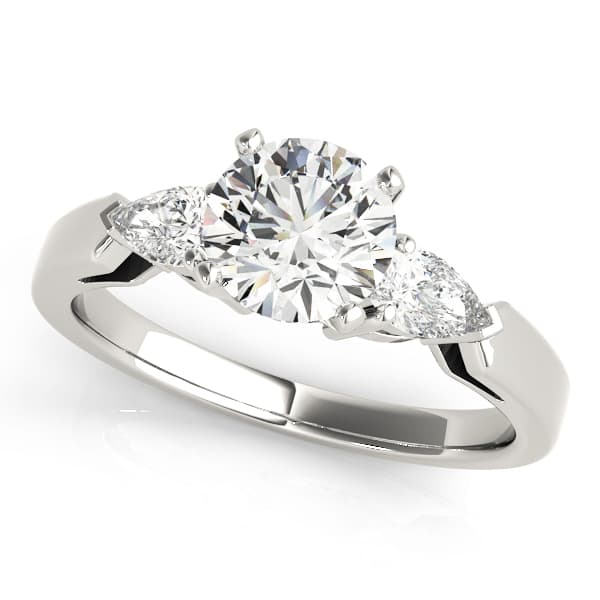 3-Stone Round & Pear Engagement Ring