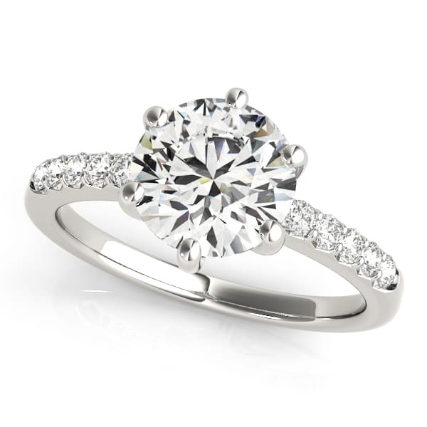 Single Row Prong Engagement Ring