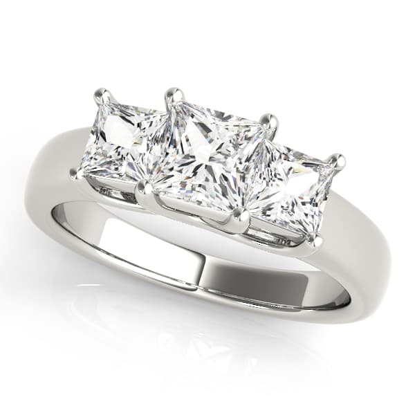 3-Stone Princess Cut Trellis Engagement Ring