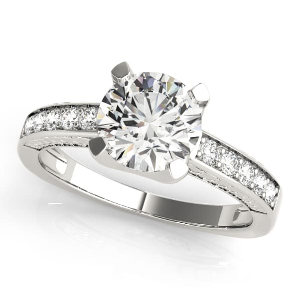Channel Set Single Row Engagement Ring