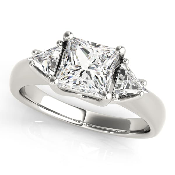 3-Stone Princess-Cut Trellis Engagement Rings