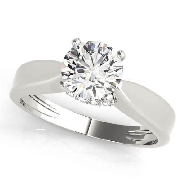 Solitaire Hidden Halo Engagement Ring
