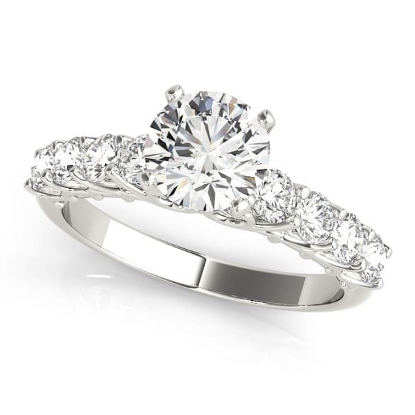 Single Row Shared Prong Engagement Ring