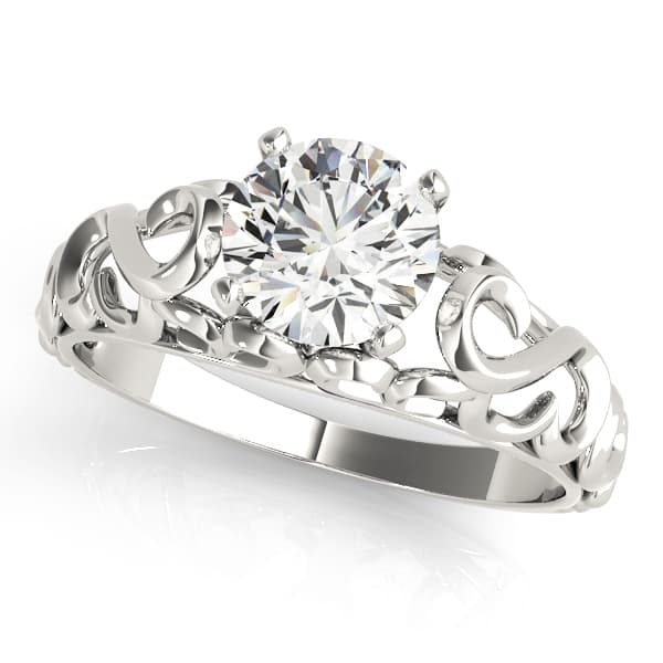 Filigree Solitaire Engagement Ring
