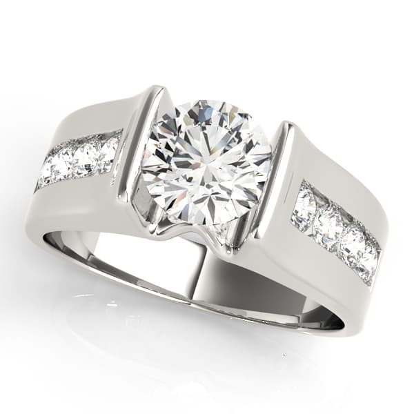 Single Row Channel Set Engagement Ring