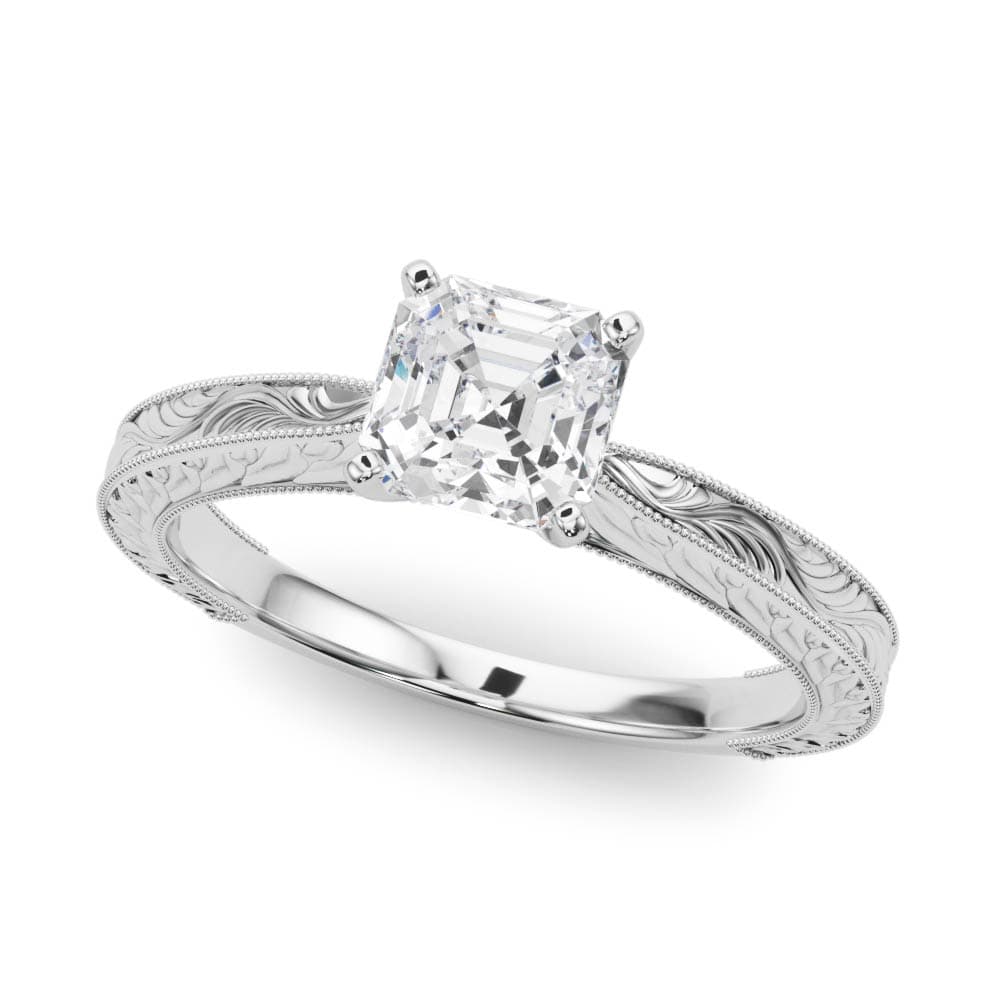 Vintage-inspired Milgrain Engagement Ring