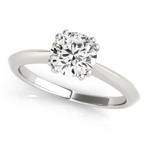 Double Prong Round Solitaire Engagement Ring