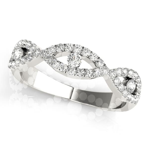 Double Row Infinity Prong Set Wedding Bands